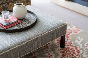 Living room set with bespoke fabric design